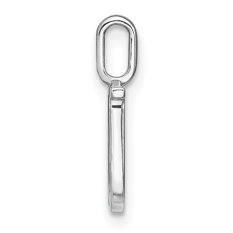 14K White Gold Real Diamond Lower Case Letter U Initial Pendant