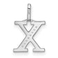 14K White Gold Real Diamond Lower Case Letter X Initial Pendant
