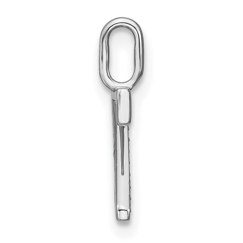 14K White Gold Real Diamond Lower Case Letter Z Initial Pendant