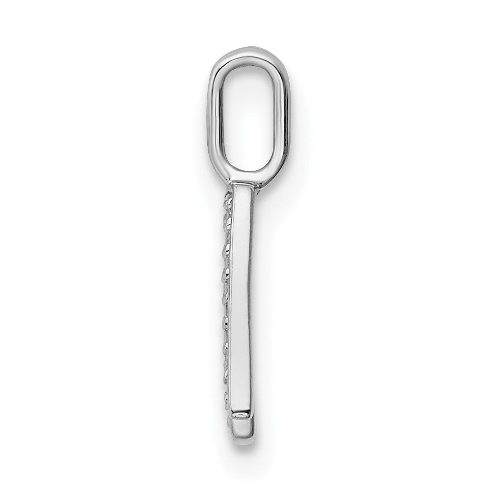 14K White Gold Real Diamond Letter A Initial Pendant