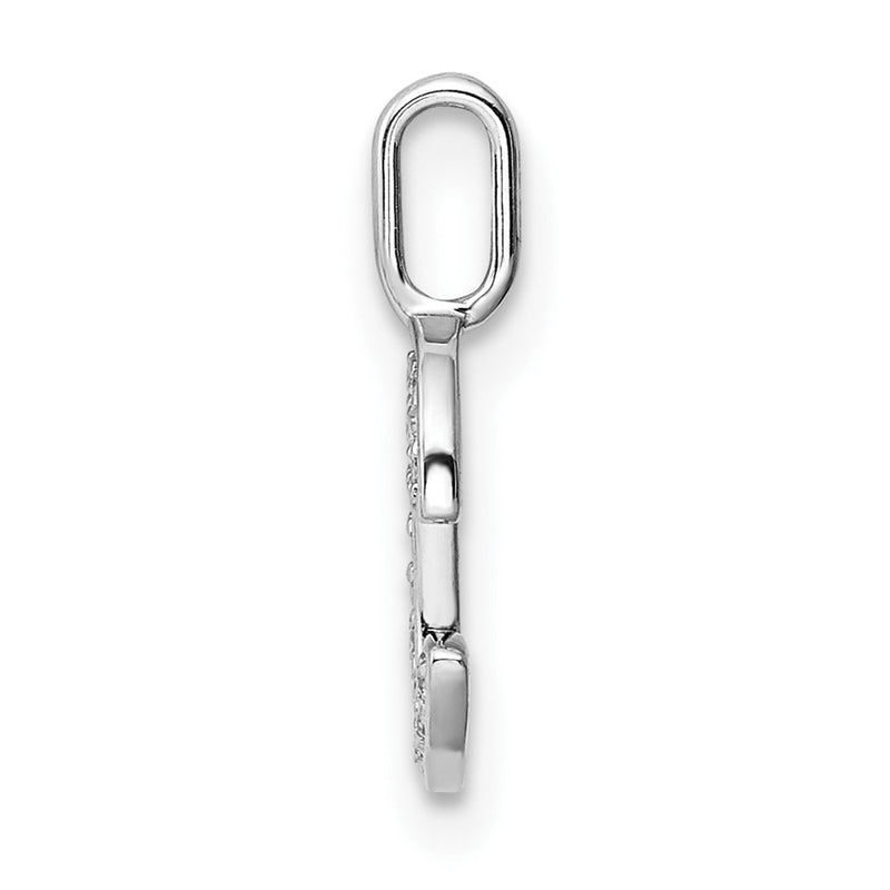 14K White Gold Real Diamond Letter C Initial Pendant