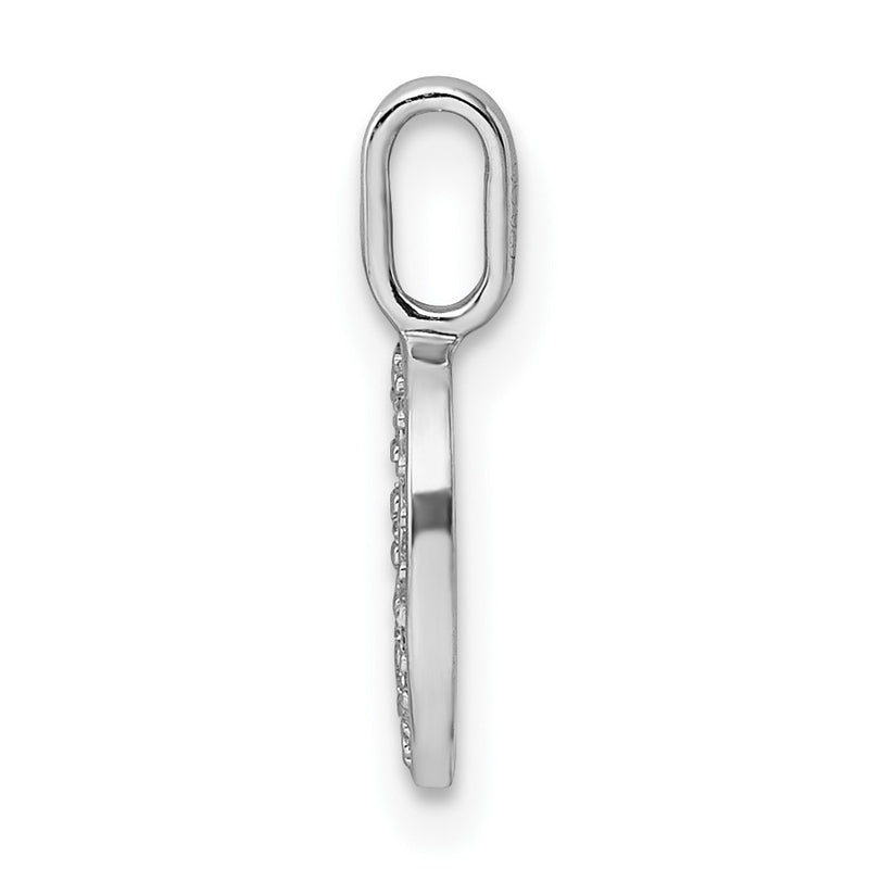 (Custom order Bail will fit a chain of 6.9mm width size) 14K White Gold Real Diamond Letter D Initial Pendant
