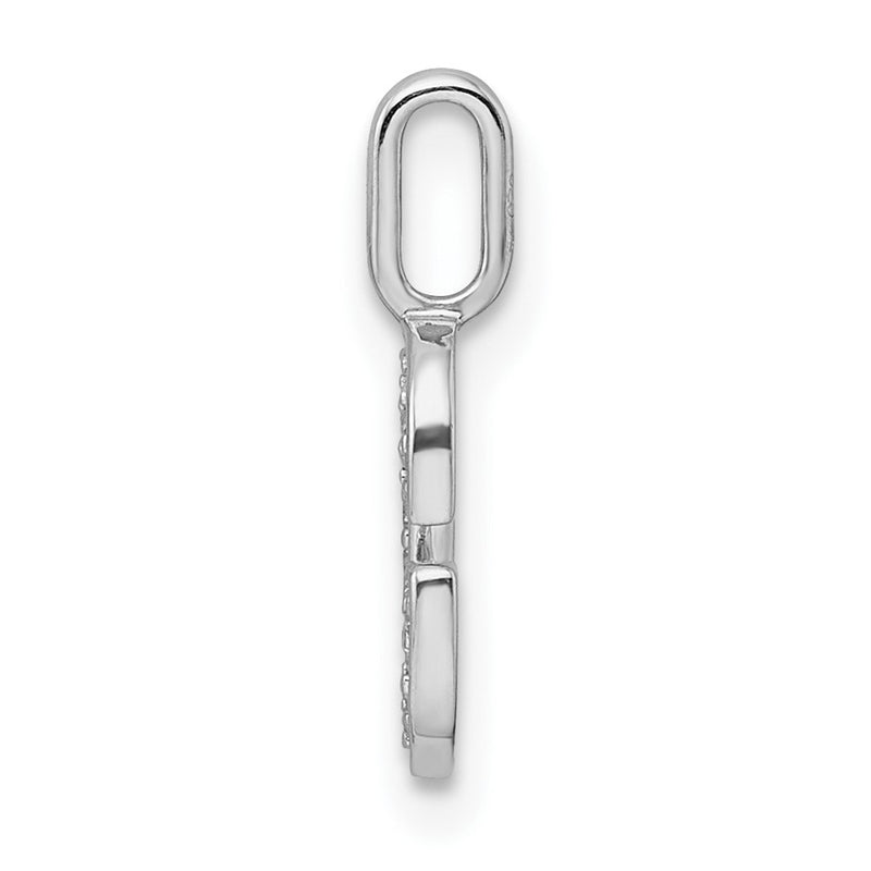 14K White Gold Real Diamond Letter G Initial Pendant