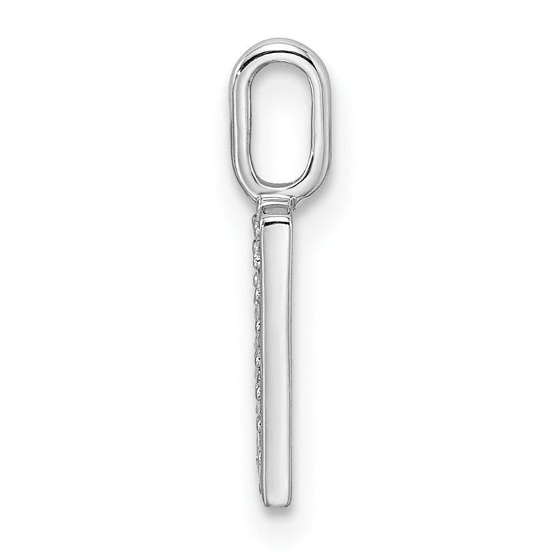 14K White Gold Real Diamond Letter H Initial Pendant