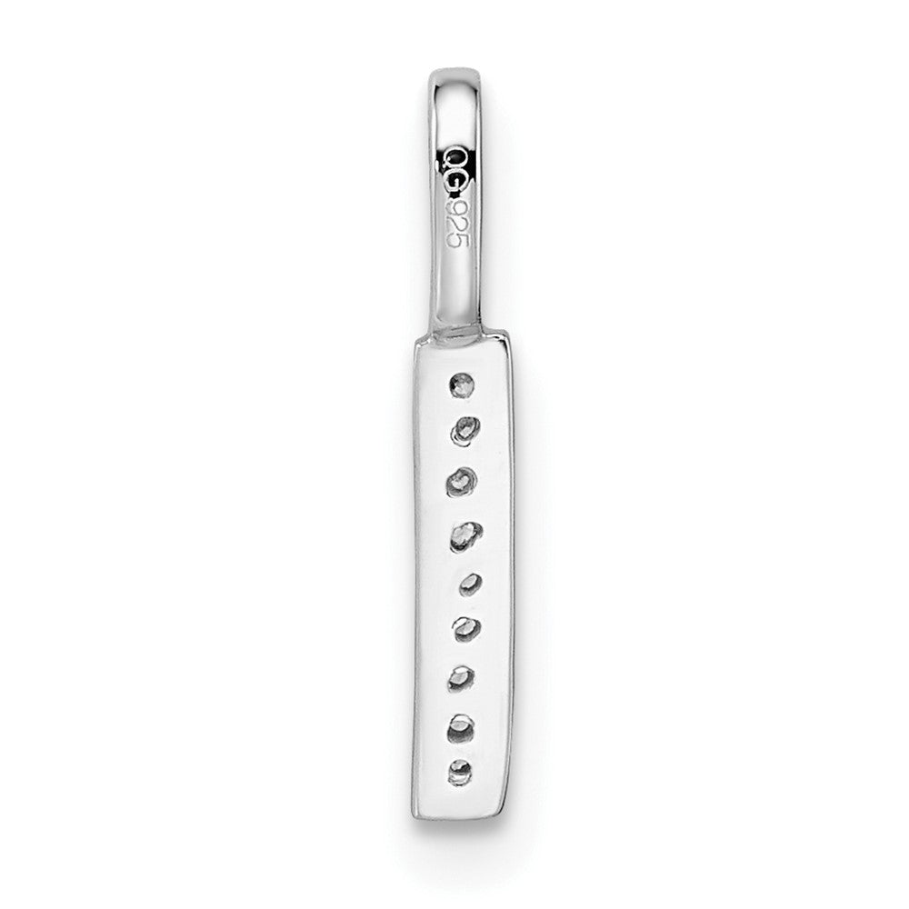 14K White Gold Real Diamond Letter I Initial Pendant