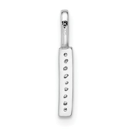 14K White Gold Real Diamond Letter I Initial Pendant