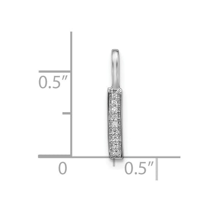 14K White Gold Real Diamond Letter I Initial Pendant