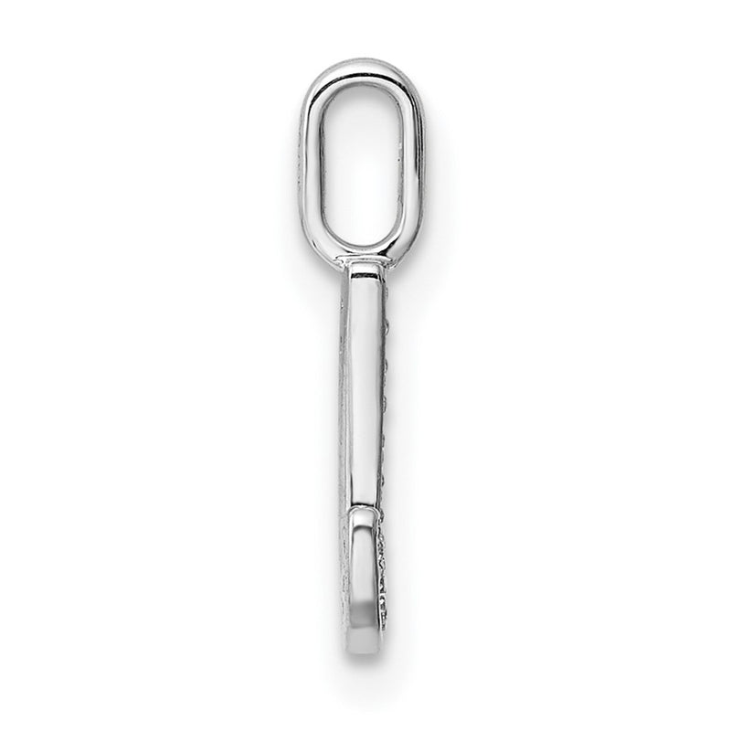 14K White Gold Real Diamond Letter J Initial Pendant