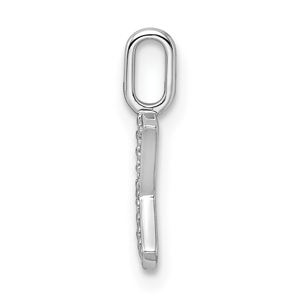 14K White Gold Real Diamond Letter K Initial Pendant