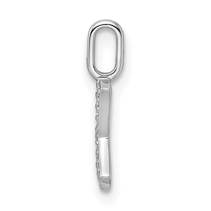 14K White Gold Real Diamond Letter K Initial Pendant