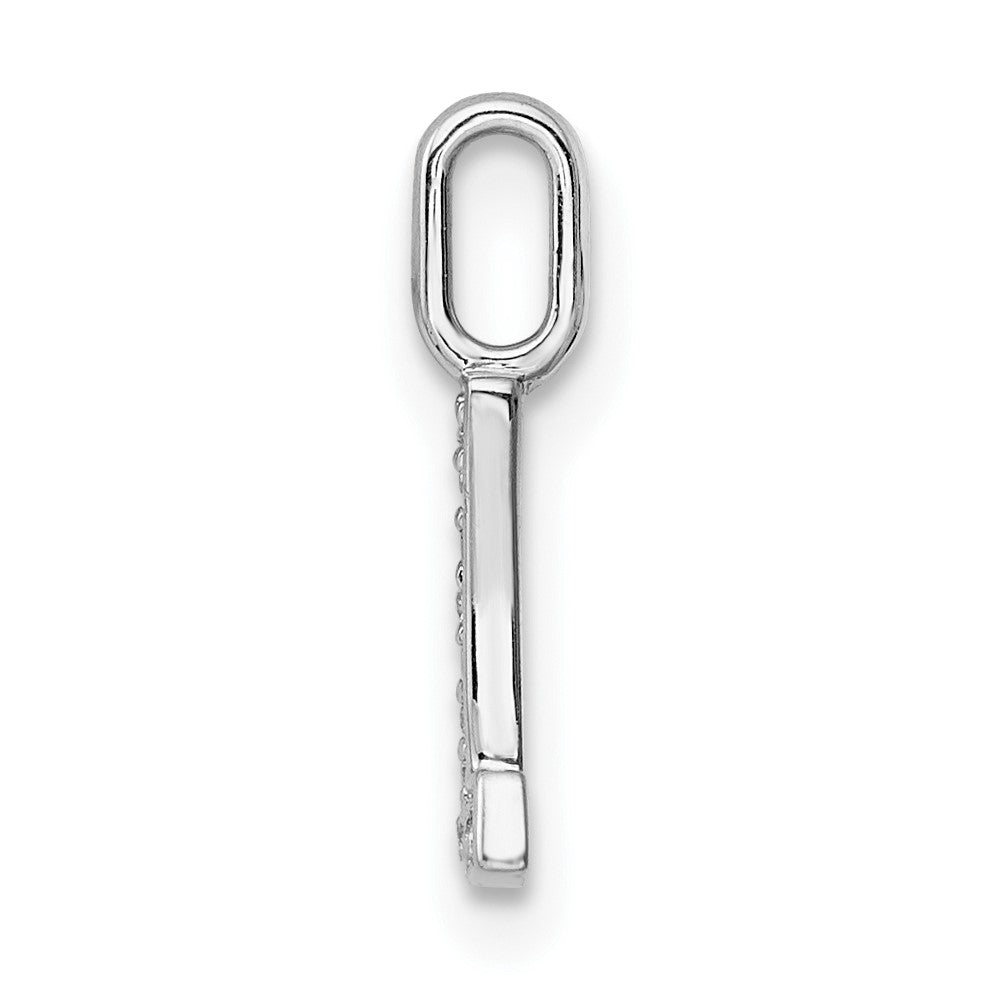 14K White Gold Real Diamond Letter L Initial Pendant