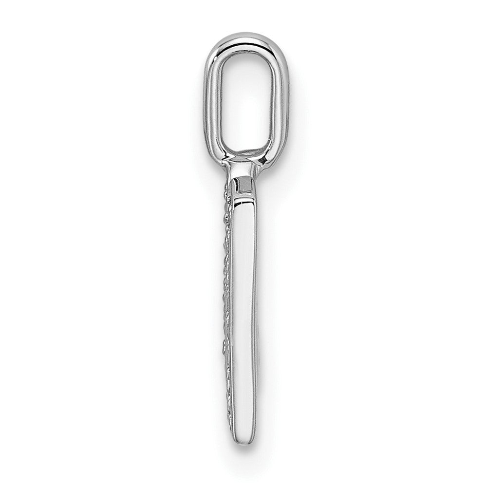 14K White Gold Real Diamond Letter M Initial Pendant
