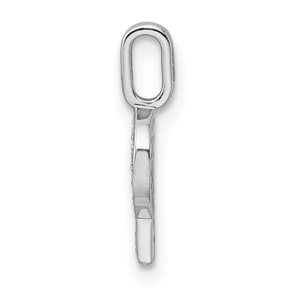 14K White Gold Real Diamond Letter P Initial Pendant