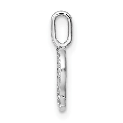 14K White Gold Real Diamond Letter Q Initial Pendant