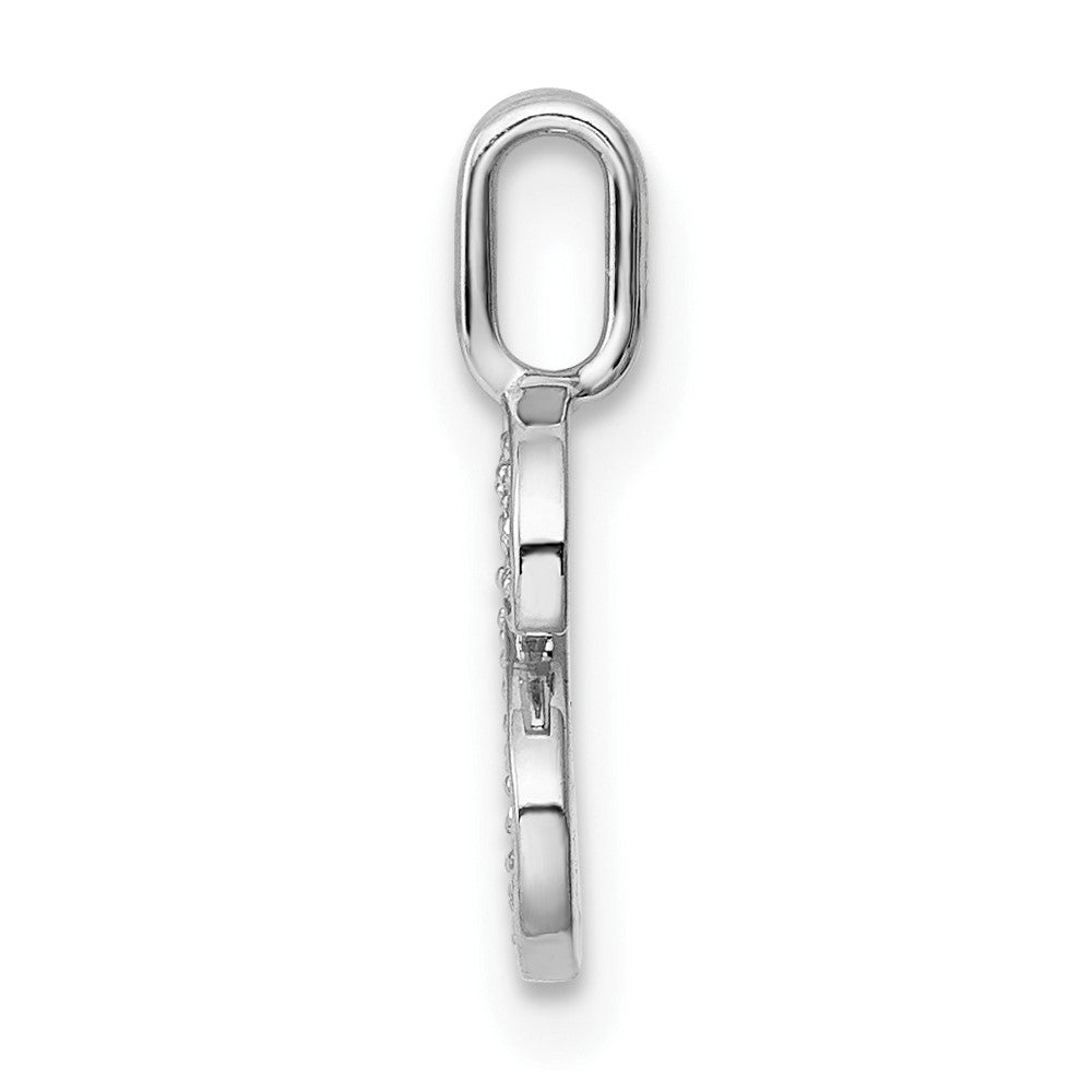 14K White Gold Real Diamond Letter S Initial Pendant