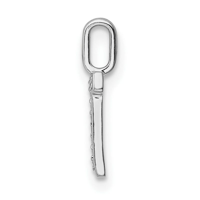 14K White Gold Real Diamond Letter T Initial Pendant