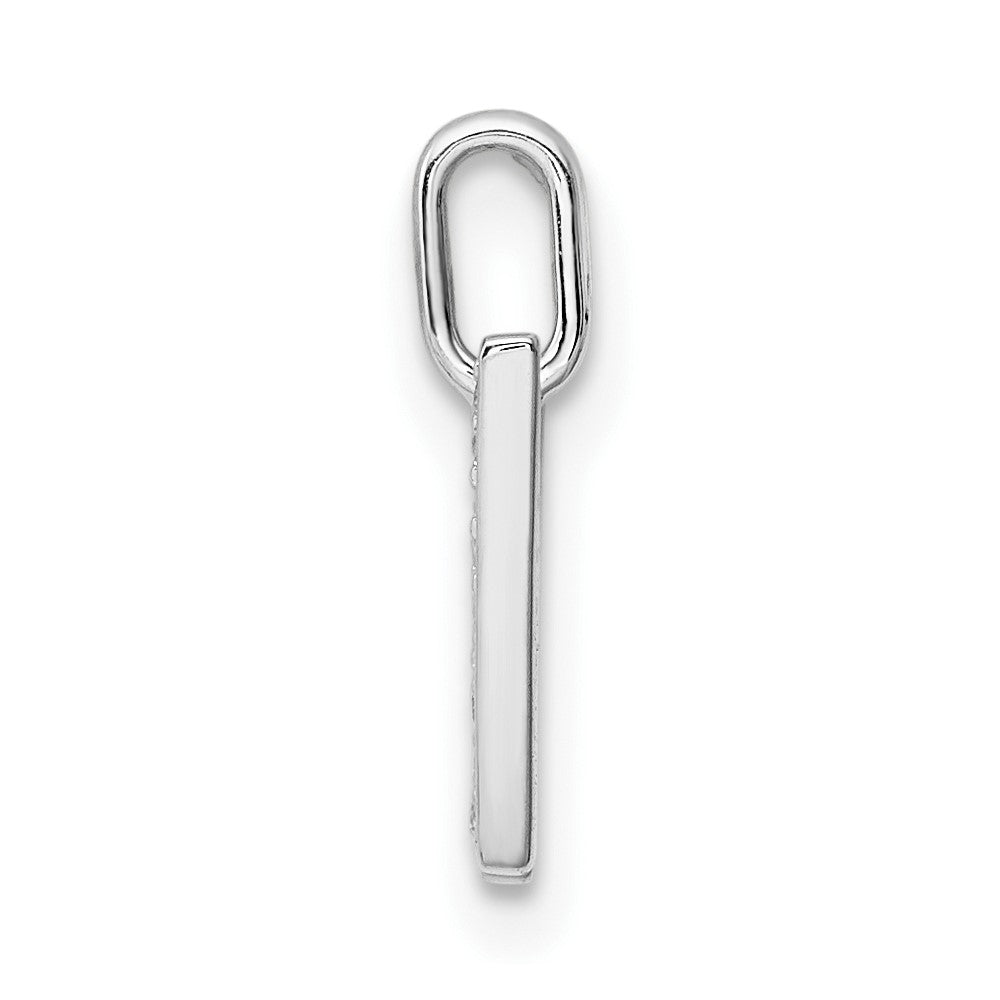 14K White Gold Real Diamond Letter W Initial Pendant