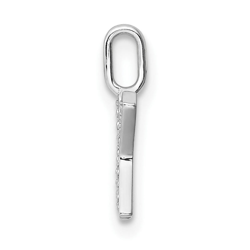 14K White Gold Real Diamond Letter X Initial Pendant