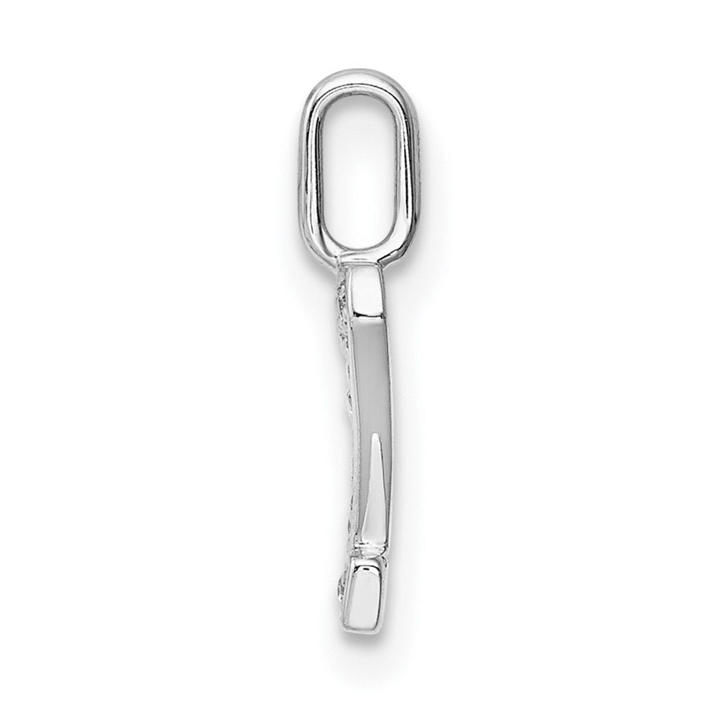 14K White Gold Real Diamond Letter Z Initial Pendant
