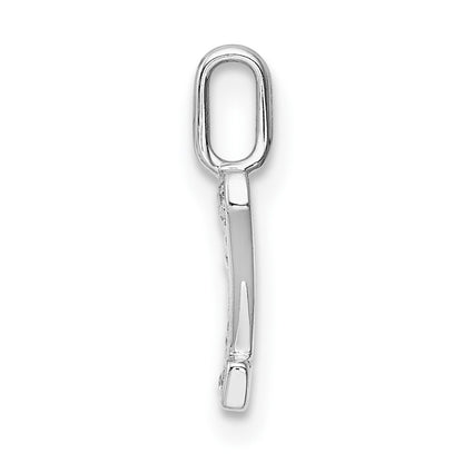 14K White Gold Real Diamond Letter Z Initial Pendant