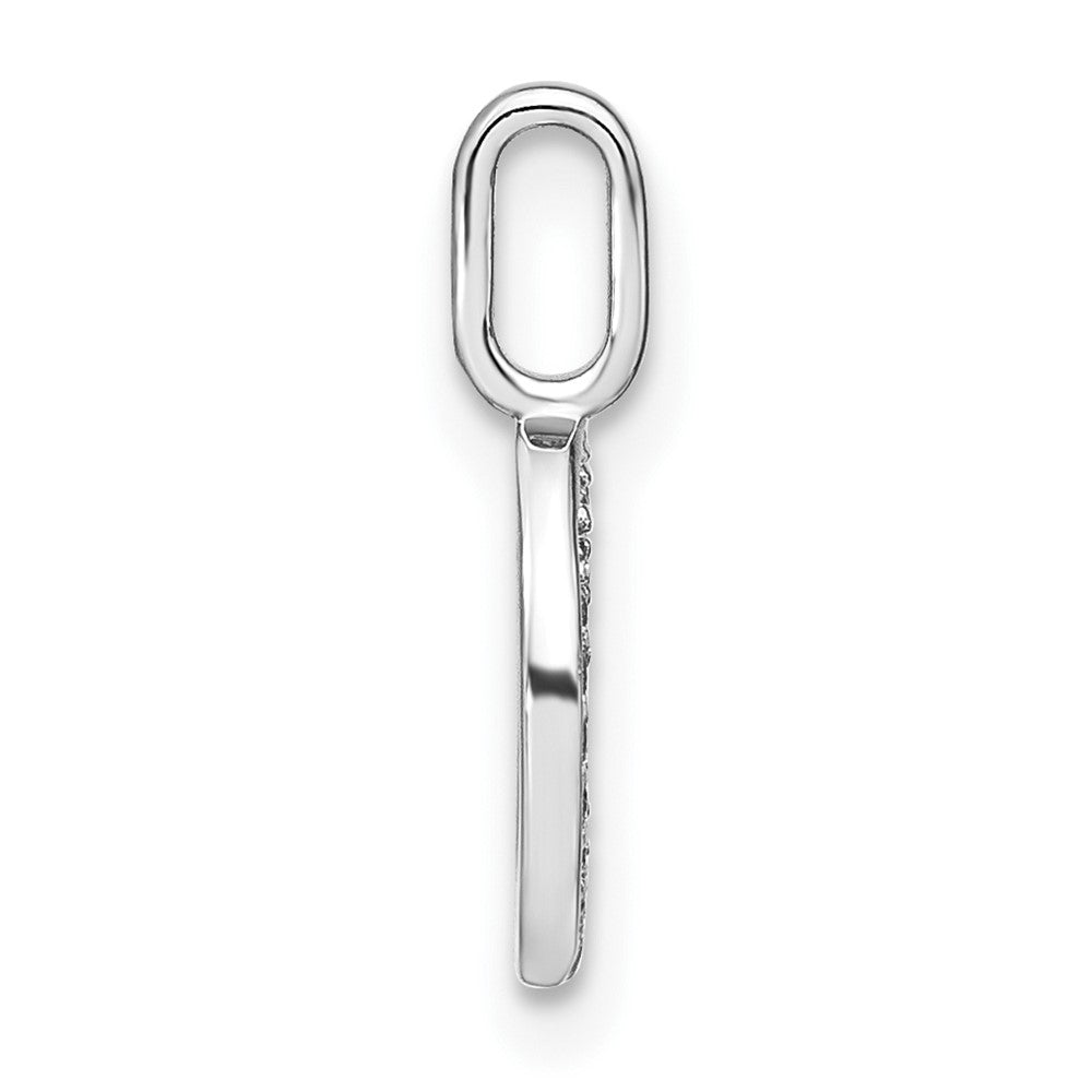14K White Gold Real Diamond Lower Case Letter A Initial Pendant