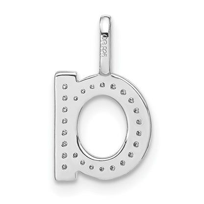 14K White Gold Real Diamond Lower Case Letter A Initial Pendant