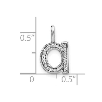 14K White Gold Real Diamond Lower Case Letter A Initial Pendant