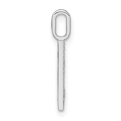 14K White Gold Real Diamond Lower Case Letter B Initial Pendant