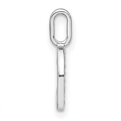 14K White Gold Real Diamond Lower Case Letter C Initial Pendant
