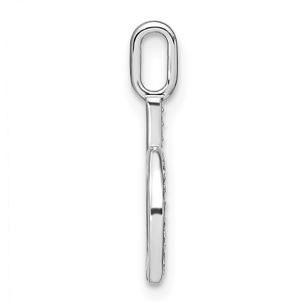 14K White Gold Real Diamond Lower Case Letter D Initial Pendant