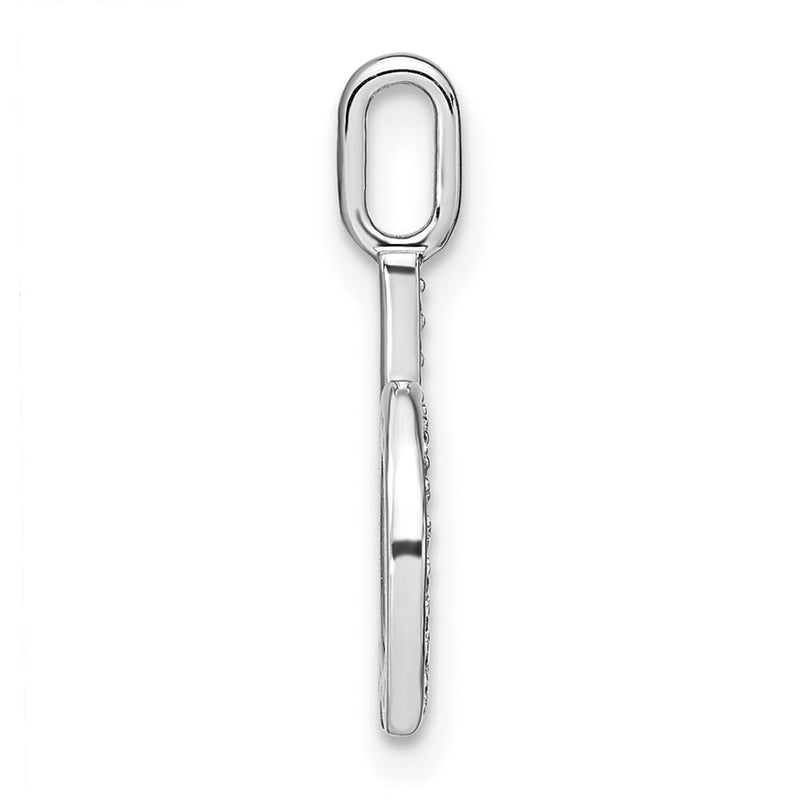 14K White Gold Real Diamond Lower Case Letter D Initial Pendant