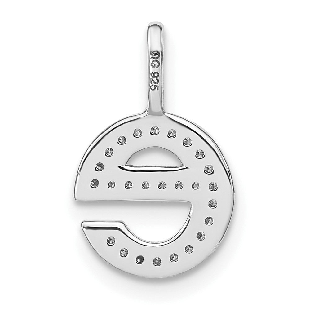 14K White Gold Real Diamond Lower Case Letter E Initial Pendant