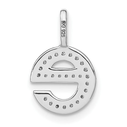 14K White Gold Real Diamond Lower Case Letter E Initial Pendant
