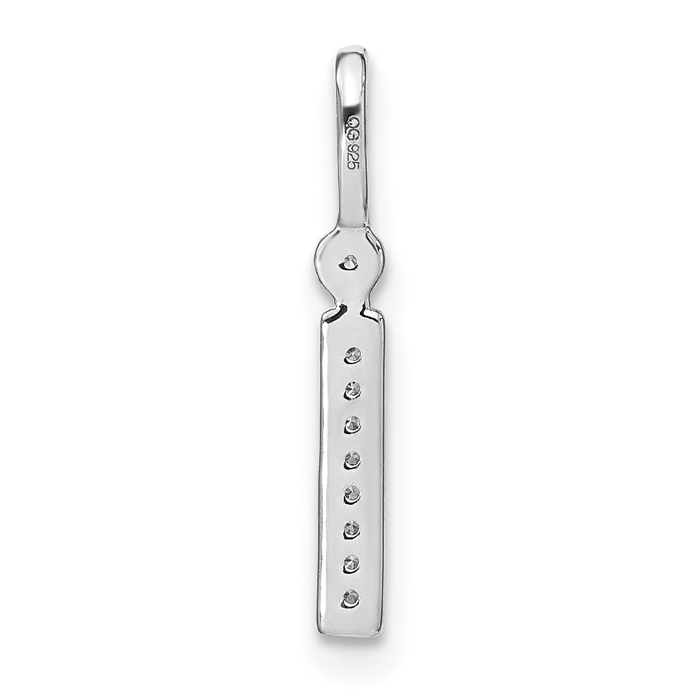14K White Gold Real Diamond Lower Case Letter I Initial Pendant