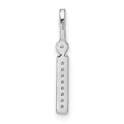 14K White Gold Real Diamond Lower Case Letter I Initial Pendant