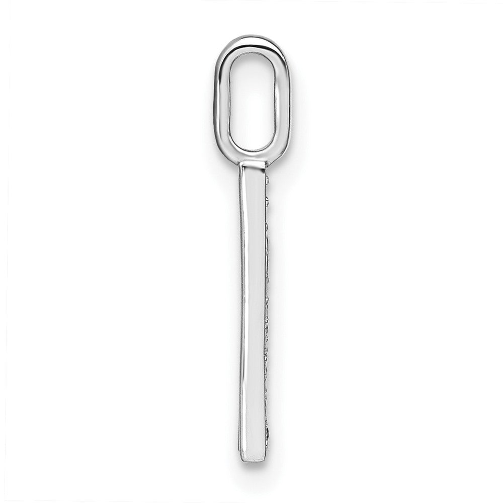 14K White Gold Real Diamond Lower Case Letter K Initial Pendant