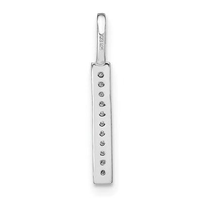 14K White Gold Real Diamond Lower Case Letter L Initial Pendant