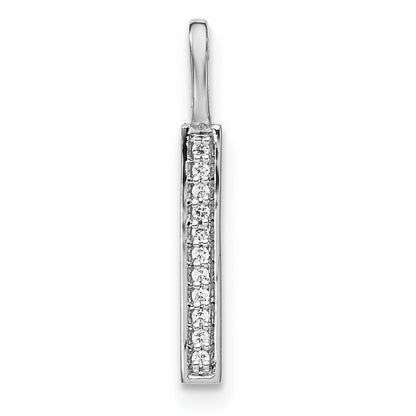 14K White Gold Real Diamond Lower Case Letter L Initial Pendant