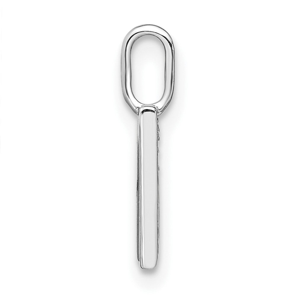 14K White Gold Real Diamond Lower Case Letter M Initial Pendant