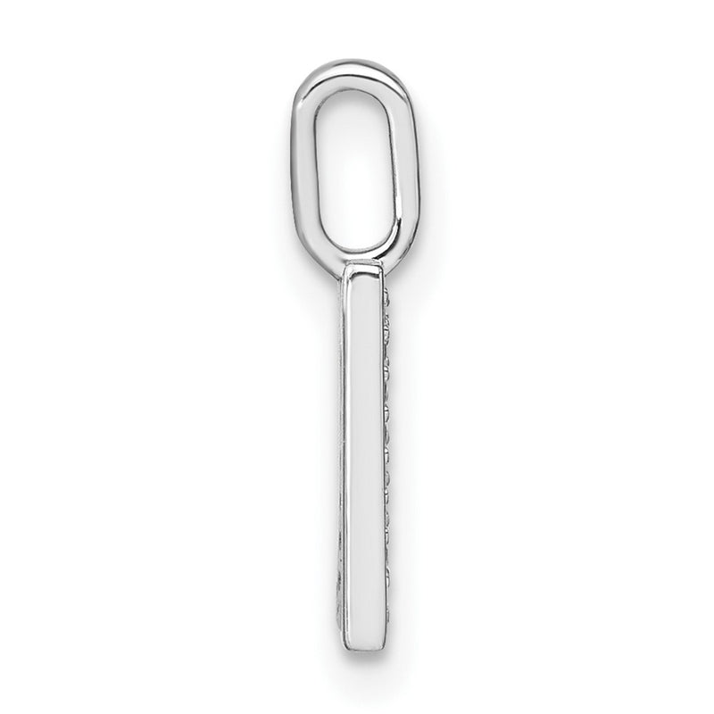 14K White Gold Real Diamond Lower Case Letter N Initial Pendant