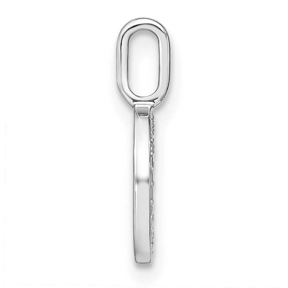 14K White Gold Real Diamond Lower Case Letter O Initial Pendant