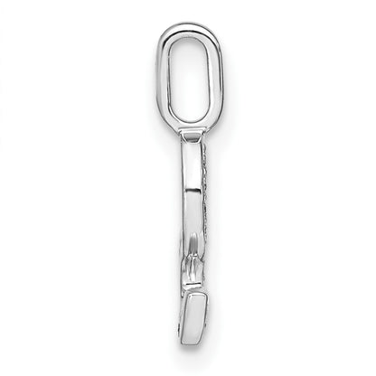 14K White Gold Real Diamond Lower Case Letter S Initial Pendant