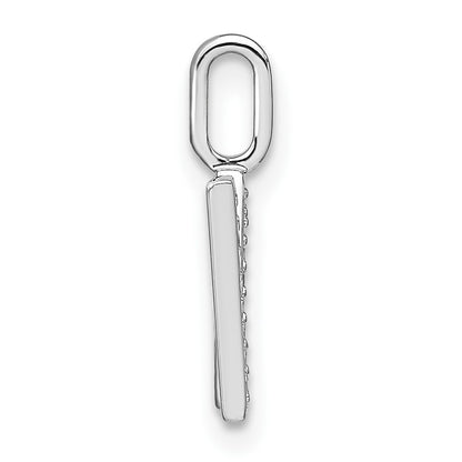 14K White Gold Real Diamond Lower Case Letter W Initial Pendant