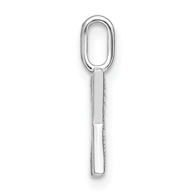 14K White Gold Real Diamond Lower Case Letter X Initial Pendant