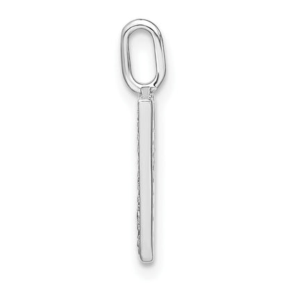 14K White Gold Real Diamond Lower Case Letter Y Initial Pendant