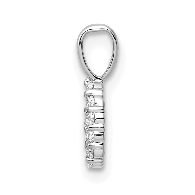 14k White Gold Real Diamond Number 0 Pendant