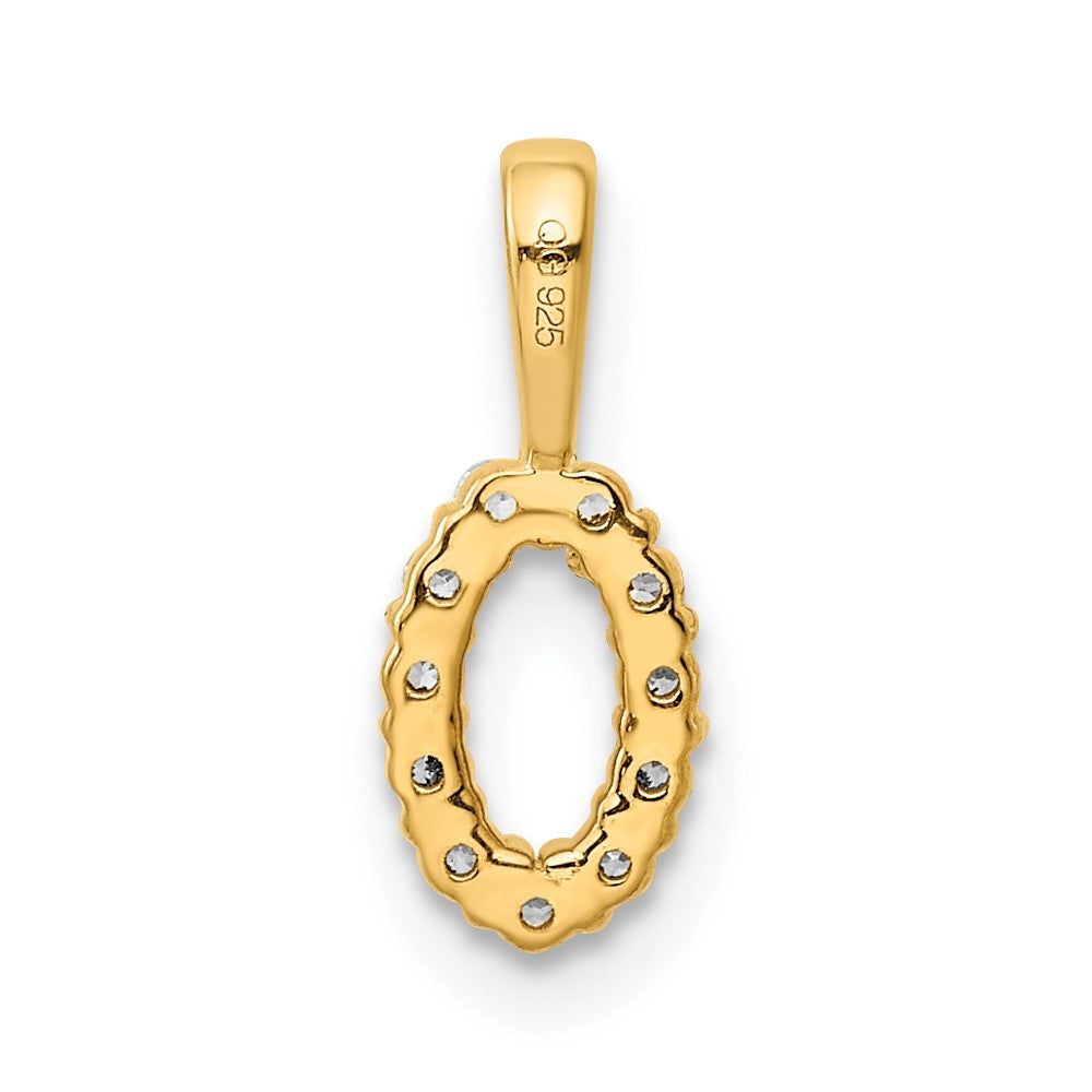 14K Yellow Gold Real Diamond Number 0 Pendant