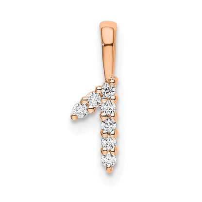 14k Rose Gold Real Diamond Number 1 Pendant