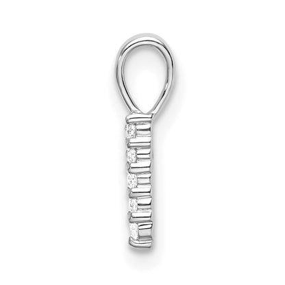 14k White Gold Real Diamond Number 1 Pendant