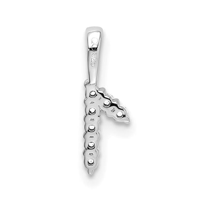 14k White Gold Real Diamond Number 1 Pendant